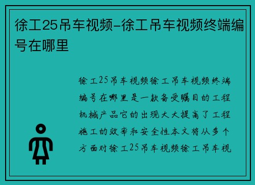 徐工25吊车视频-徐工吊车视频终端编号在哪里